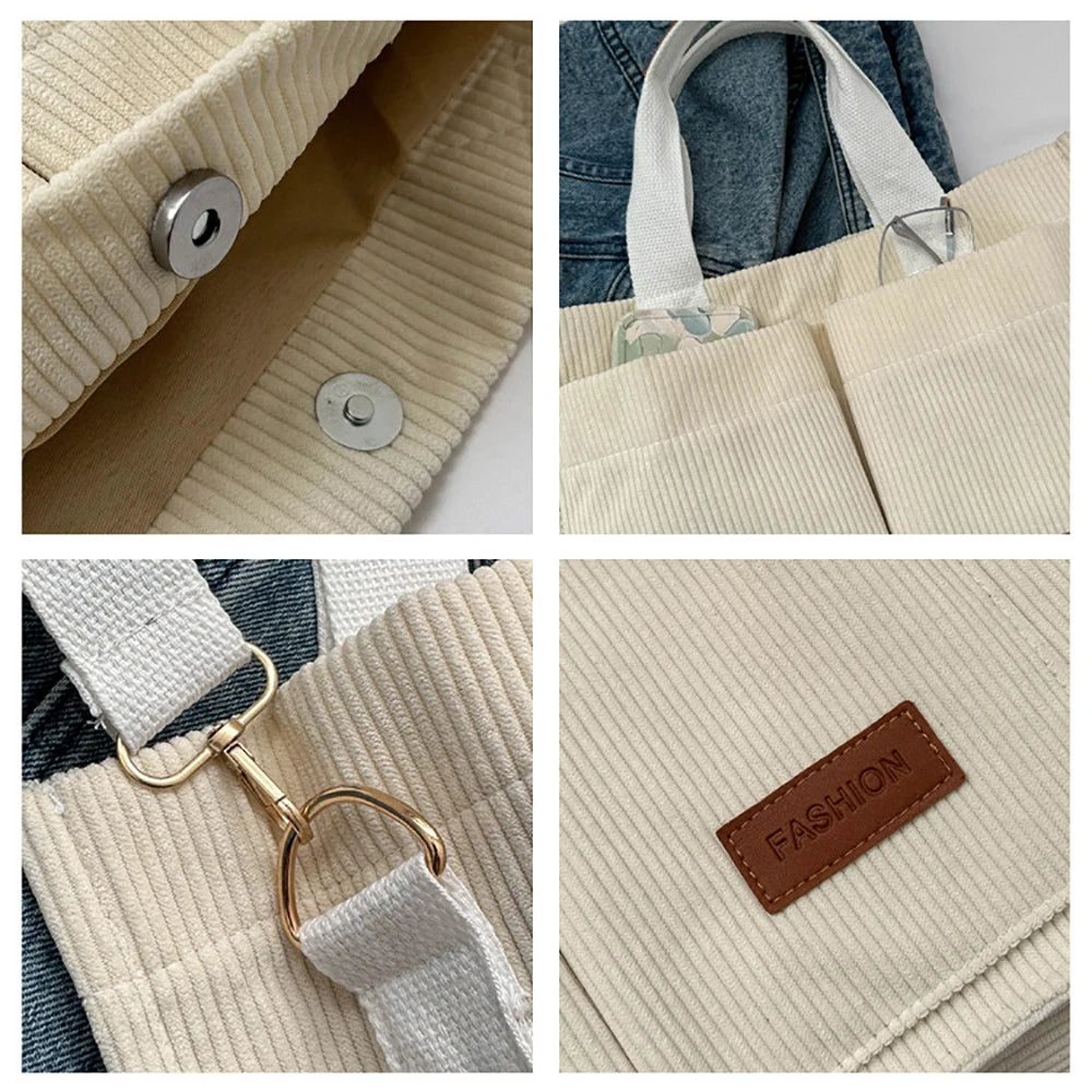 corduroy handbag for commuting, parties, or casual wear