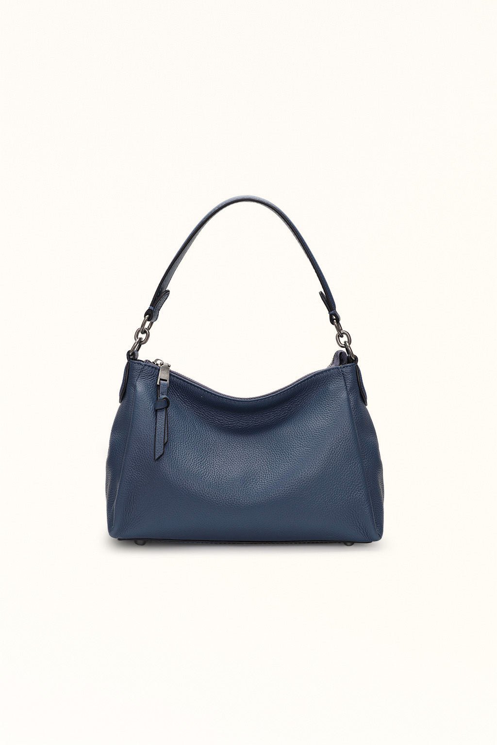 Stylish dark blue retro leather bag for women with first layer cowhide material