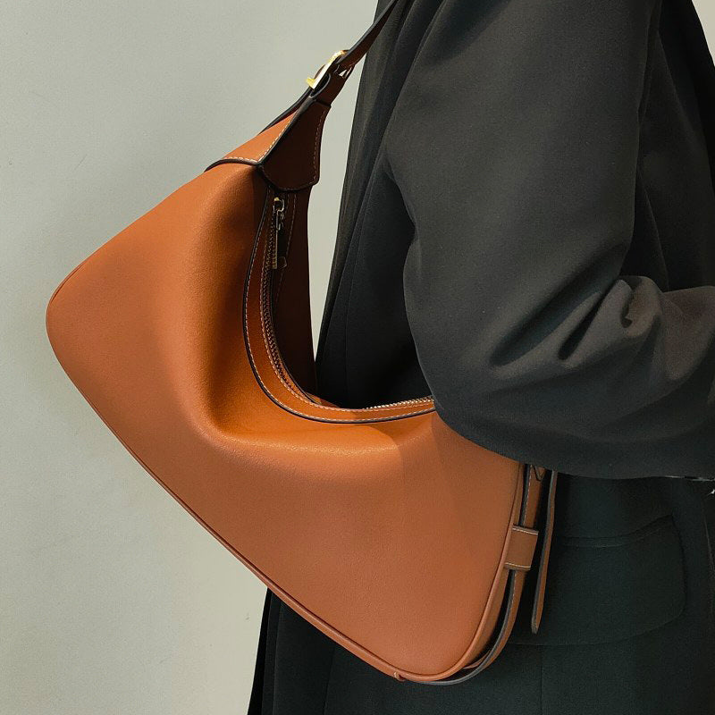 Women’s street-style handbag made from genuine two-layer leather