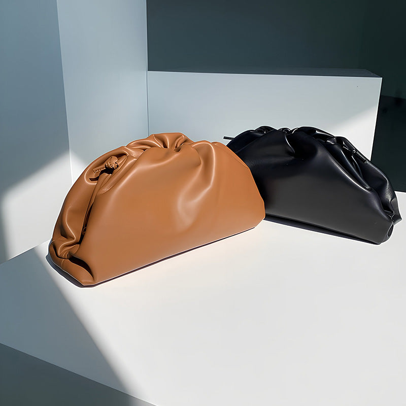 dumpling-shaped cloud bag in soft PU leather