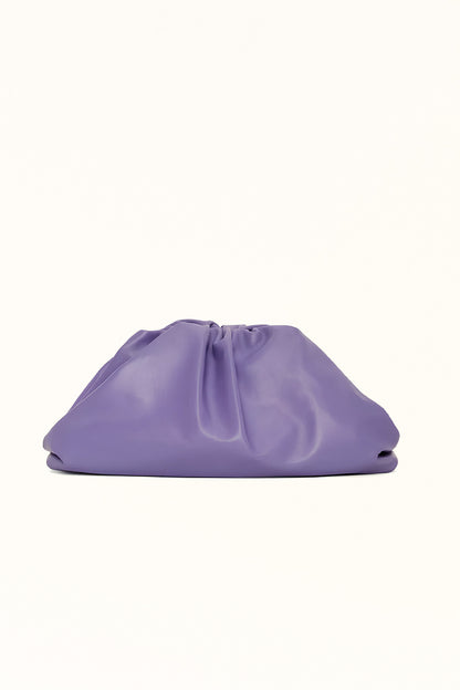 Large purple cloud bag with dumpling structure and relaxed handle